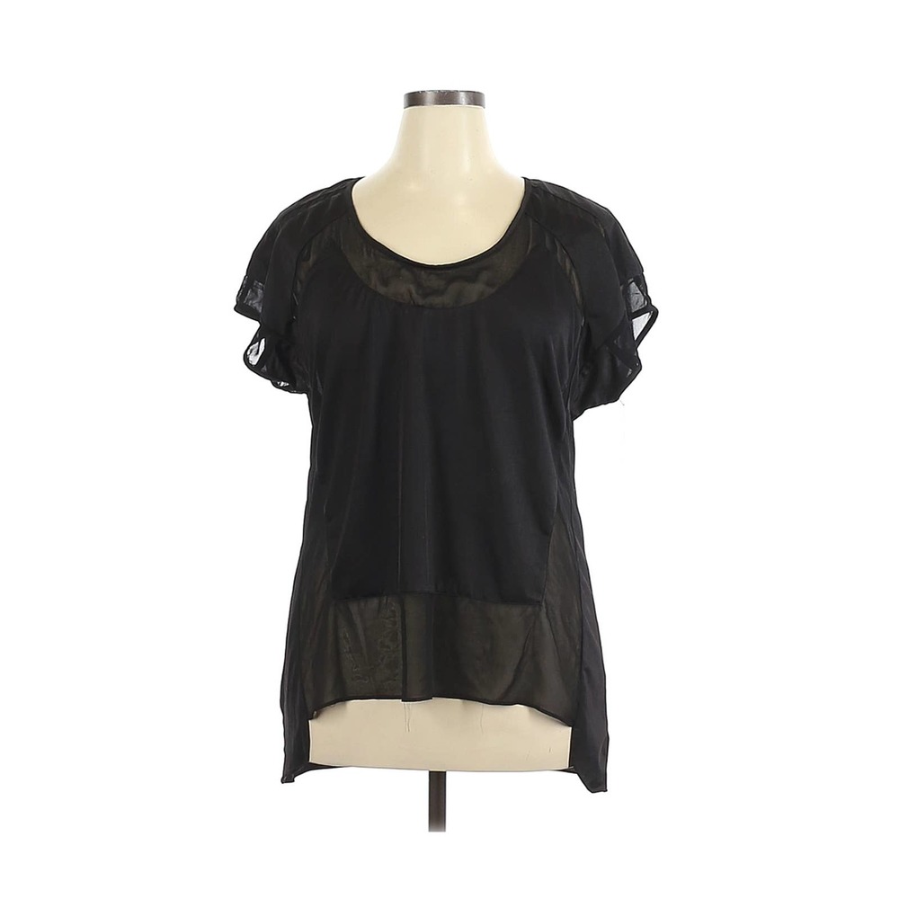 City Chic Size 14 XS Black Sheer Top